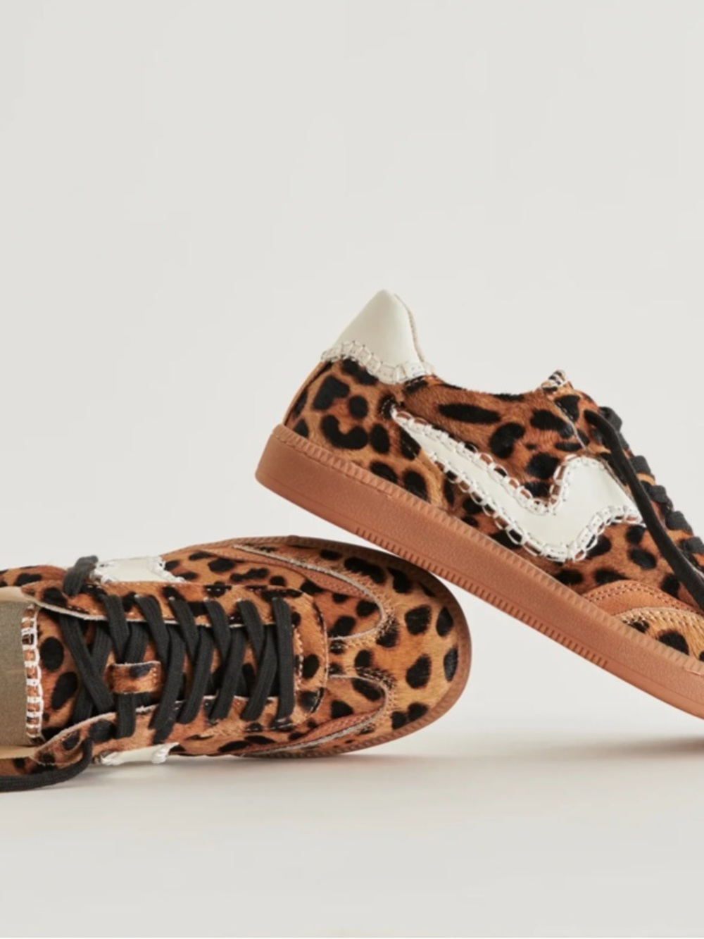 Dolce Vita Notice Stitch Sneakers Leopard Calf Hair Size 9 EUC